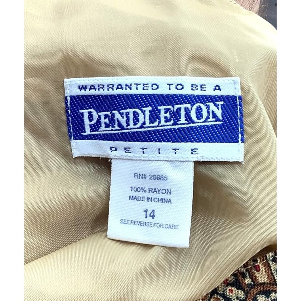 Vintage Pendleton Classic rayon lined vest Womens Petite Paisley Vest Size 14 - Picture 5 of 6